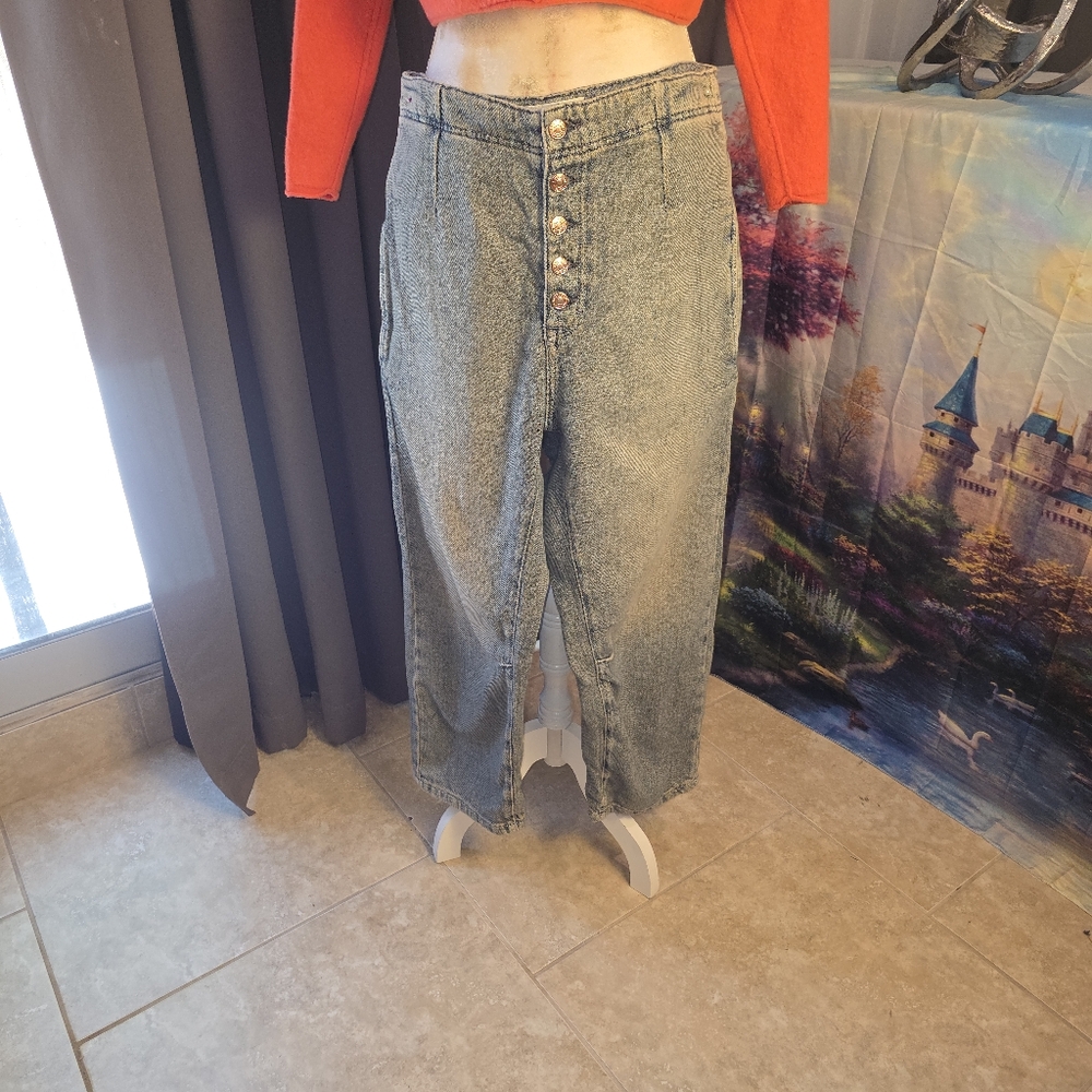 Washed Olive High-Rise Button-Fly Women's Jeans - Picture 6 of 16